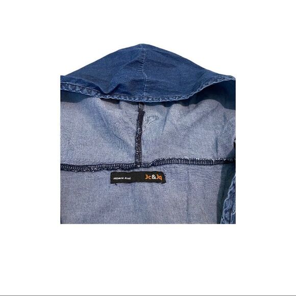 Jc & Jq Premium Denim Shorts Romper With Hood - Picture 3 of 4
